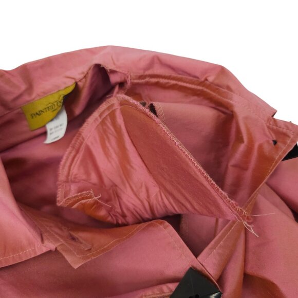 Painted Pony Uniquely USA Silk Vintage Button Front Jacket L Bubblegum Pink - Picture 9 of 16